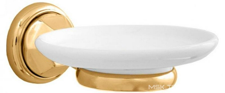 Мыльница настенная (держатель цв.золото, керамика),  ZZ Andrea Catarina CAK410 ORO