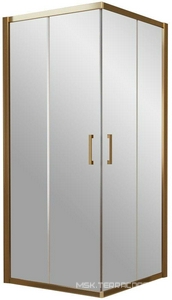 Душевое ограждение  90x90x190 см, двери раздвижные, БЕЗ поддона, профиль бронза, стекло прозрачное ZZ Vegas Glass ZA ZA 90 05 01