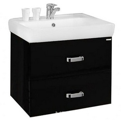 Тумба 560*460*439 подвесная Америна 60 цвет черный глянец,крепеж в комплекте, без раковины Dreja 60 ZZ