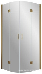 Душевое ограждение , 1200*1200*1900 мм, полукруглое с распашными дверьми, профиль бронза, стекло прозрачное, БЕЗ поддона ZZ Vegas Glass AFS AFS 0120 05 01