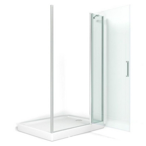 Душевое ограждение "Пандора" 1100 мм (для Г-образного или как дверь в нишу) проф.хром, прозрачн.стекло, БЕЗ поддона, БЕЗ боковой части ZZ Good Door PANDORA АН00001