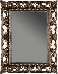 Зеркало прямоуг. в дерев. резной раме 75х95см (верт./гориз. монтаж), (цв.серебро античное), крепёж в компл., Tiffany ZZ Tiffany Универсал TW03427 arg/antico
