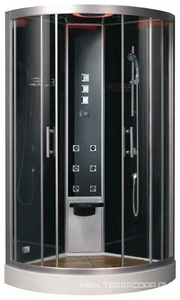 Душевая кабина с гидромассажем DZ950F8 950*950*2300 с парогенератором, аромотерапией, переднее стекло - прозрачное, заднее - черное ZZ Eago Eago DZ950F8