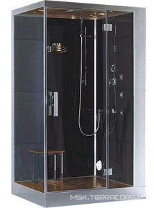Душевая кабина DZ959F8 R 1200*900, правая,  переднее стекло - прозрачное, заднее - черное,парогенератор, аромотерапия ZZ Eago Eago DZ959F8 R