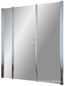 Дверь в нишу , 135x190 см, распашная, петли слева, профиль глянцевый хром, стекло прозрачное ZZ Vegas Glass EP-2F EP-2F 0135 08 01