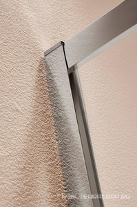 Душевой уголок 900х900хh1900мм, 1/4 круга, R550мм, 2 сдвиж.дверцы с 2 неподв. сегм., вход 550мм, (стекло текстурн. Punto 6мм, фурн.цв.хром),  ZZ Cezares Eco ECO-R-2-90-P-Cr