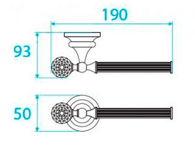 Держатель для т/б, открытый, (цв. хром, Swarovski),  ZZ Cezares Olimp OLIMP-TH04-01-Sw