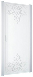 Дверь в нишу EP, 95*190 см, профиль мат.хром, стекло узорчатое "ARTDECO01" ZZ