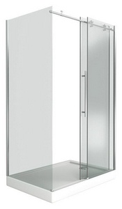 Боковая часть 90 см. для душевого Г-образного ограждения "",  проф.хром, прозрачн.стекло XX Bas Пуэрта ПУ00010