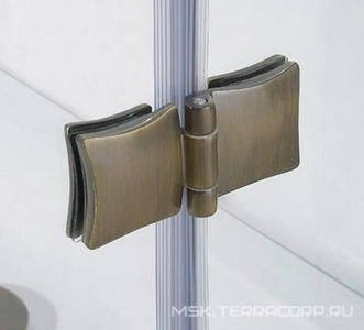 Душ. уголок 1000х1000хh1950мм, 1/4 круга, R550мм, 2 расп.двери, вход 730мм, с 2-мя неподв.сегм., (стекло прозр., 8мм, фурн/бронза), Magiс ZZ Cezares Magic MAGIC-R-2-100-C-Br