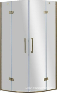 Душ. уголок 1000х1000хh1950мм, 1/4 круга, R550мм, 2 расп.двери, вход 730мм, с 2-мя неподв.сегм., (стекло прозр., 8мм, фурн/бронза), Magiс ZZ Cezares Magic MAGIC-R-2-100-C-Br