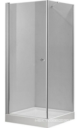Душевой уголок 900х900хh1950мм, квадрат, "Левый" петли слева, с неподв.стенкой справа, (стекло прозр. 6мм, фурн/хром), TRIUMPH XX