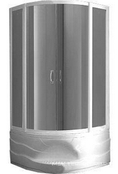 Душ.уголок Sense Deep 90x90х203 см, раздвижн. двери, проф.белый, стекло прозрачное, высокий поддон в компл. XX