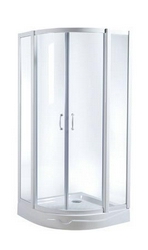 Душ.уголок, 80x80х203 см, раздвиж. двери, проф. белый, стекло матовое, низкий поддон с сифоном в компл. XX