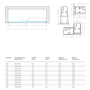 Дверь в нишу , 135x190 см, двухсекционная раздвижная с покрытием QuickNano, профиль глянцевый хром, стекло сатин ZZ Vegas Glass ZP ZP 0135 08 10 QuickNano