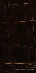 Керамогранит для пола и стены Ariostea Ultra Marmi Sahara Noir Lucidato (Shiny) 6 mm 150x300 UM6L300585