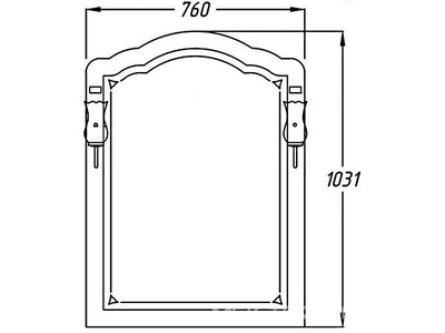 Зеркало  80, 760*22*1031 мм, цвет белый без патины, БЕЗ светил. н. 93950, крепеж в комплекте ZZ Opadiris Лоренцо Z0000008465