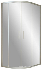 Душевое ограждение  120x110x1900 мм, полукруглое, ассиметричное, профиль матовый хром, стекло сатин  с покрытием QuickNano, БЕЗ поддона ZZ Vegas Glass ZS-F ZS-F 120*110 07 10