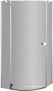 Душ каб.распашная дверь с неподв.сегм., 1/4 круга, R=550, SX петли слева (90х90хh195см, стекло 6мм, GL прозр., фурн. 05 полир.алюмин) E-LITE ZZ Provex E-Lite 6004ES-L-05GL