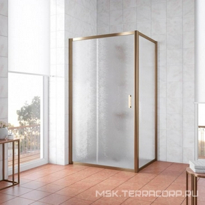 Душевое ограждение , 110x90x1900 мм, профиль бронза, стекло шиншилла, БЕЗ поддона ZZ Vegas Glass ZP+ZPV ZP+ZPV 110*90 05 02