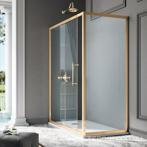 Стенка боковая для душевой двери, 87-90хh200см, правая/левая, (проф цв.бронза,ст.6мм прозр.StarClean),  ZZ Samo Villa Borchese B7328 TBR TR + StarClean