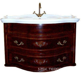 Тумба подвесная 103х54хh62см, (под раковину), с двумя выдв. ящиками, (цв.Noce, ручки 4шт. цв.бронза), крепёж в комп., Armony ZZ