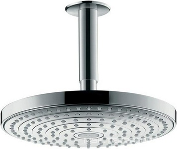 Верхний душ, лейка d240мм, c потолочным кронштейном 100мм, 2 типа струи Rain и RainAir, (цв. хром),  ZZ Hansgrohe Raindance Select S 26467000