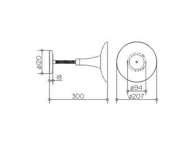 Зеркало косметическое, настен., на подвиж.кронштейне, d207мм, 3-х кратн.увелич.,с LED подсветкой 8W, выключатель на основании,(цв.хром) ZZ Keuco Elegance New 17676019000