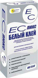  белый клей 25 кг, ZZ  ( под заказ кратно поддонам) Екатеринодарские смеси ЕС Люкс ЕС LBK/25
