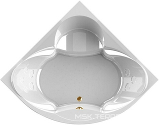 Ванна акриловая "ФИЛАДЕЛЬФИЯ", 1680х1680 + смес/изл. "Бриз-Ниагара-GOLD", каркас и слив-перелив (золото), молдинг (золото),  в компл., БЕЗ панели ZZ