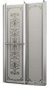 Дверь в нишу 1000хh1950мм, распашная во внутрь и наружу, с неподв.сегм., вход 521мм, правая/левая, (профиль цв. хром, стекло 6мм мат.с прозр.рис),ZZ Romance Collection Bristol BL.S2.100.REV.FGTP CR КЛАССИКА