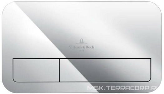Клавиша двойного смыва (высококачественный композитный материал (пластик) цв. хром матовый),  E200 ZZ Villeroy & Boch ViConnect 92249069