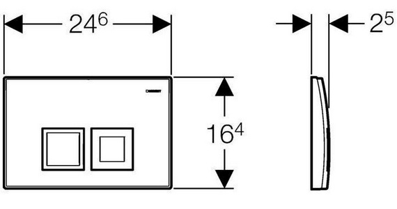 Клавиша двойного смыва "50" для инсталляции арт.458.160.00.1, цвет белый ZZ Geberit Delta 115.135.11.1