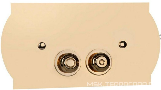 Клавиша смыва 3/6л. установка со смещением вправо 14мм, монтажной с рамой Geberit арт. 111.300.00.5, (металл цв.золото), Tiffany ZZ Tiffany Универсал TW300.3oro