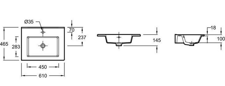 Раковина для мебели OLA, 61x45,8 см., белая ZZ Jacob Delafon Ola EXSA112-00