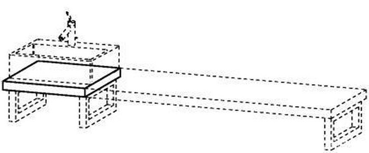 Столешница 1200х550 мм, отв.д/раковины слева. цв.белый глянец,  ZZ Duravit X-Large 063С/85/1200