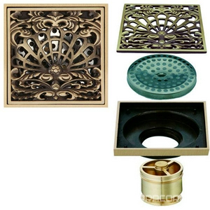 Трап сливной CANYON d40, с декоративной решеткой 100х100 мм, с мех-м обратным клапаном, бронза XX Veragio Canyon VR.CAN-2019.BR
