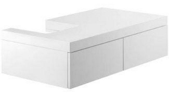 Модуль подвесной 80*50 см., раковина слева, для  Г-образн. подстолья (56.LS), креп. и сиф. в компл., цвет фасада-белый XXZZ Kludi Esprit 56S0843R