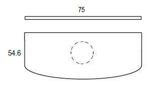 Столешница 75х54,6 см с 1 отв.для смесителя (мрамор цв. Bianco Carrara)  ZZ Karol Bania KB 200 (75*54,6)/Bianco Carrara
