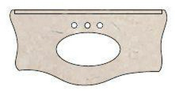 Столешница 128х57хh7см, 3 отв. д/смесит., (мрамор цв. Marmo Trani),  ZZ Cezares Carlotta CARL04.M3 Trani 3 fori