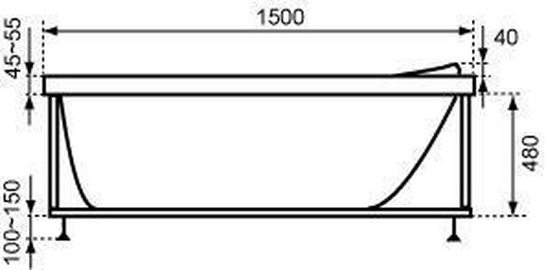 Панель для акрил. ванны  Bas Бриз Э 00006