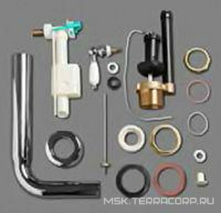 Механизм смыва, соединительная труба, ручка смыва, для "Среднего" бачка с фронтальным отверстием для ручки смыва, (цв. хром) Simas Simas Универсал D 23 cr