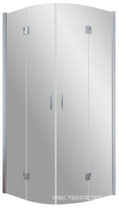 Душевое ограждение , 900*900*1900 мм, полукруглое с распашными дверьми, профиль хром, стекло прозрачное, БЕЗ поддона ZZ Vegas Glass AFS AFS 0090 08 01