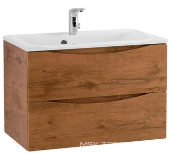 База под раковину подвесная с 2 выкатными ящиками, 750х450хh500мм, без раковины, (цв.Rovere Nature),  ZZ BelBagno Marino MARINO-750-2C-SO-RN-P