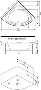 Панель для ванны   Bas Риола Э 00030