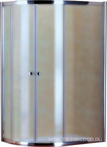 Душевой уголок 1200х800хh1850мм, ассиметричный, R550мм, левый/правый, 2 сдвижные двери, вход 555мм, (стекло текстур. Punto 5мм, фурнит. цв.хром), Prat Cezares Pratico PRATICO-RH-2-120/80-P-Cr