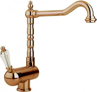 Смеситель кухонный с регулируемым углом наклона излива, (цв.бронза, ручка Swarovski),  ZZ Cezares Vintage VINTAGE-LLPM2-02-Sw