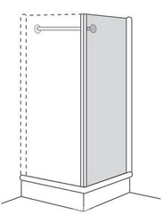 Боков. элемент с крепежной стойкой 90х90хh185см, крепление справа, квадратн. проф. бел/бронза, стекло комбинир. матовое/прозр.декор Londra Z XX XXZ