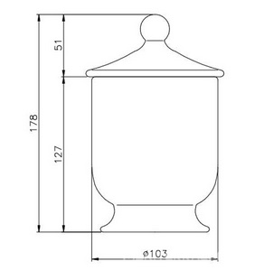 Баночка с крышкой высокая, настольная (цв. белая керамика),  ZZ Nicolazzi Classica 6004