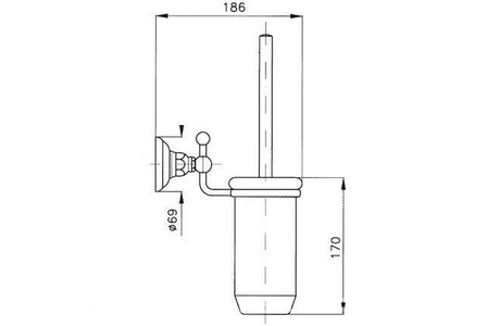 Ёршик настенный (цв. бронза/керамика),  ZZ Nicolazzi Classica 1490 BZ